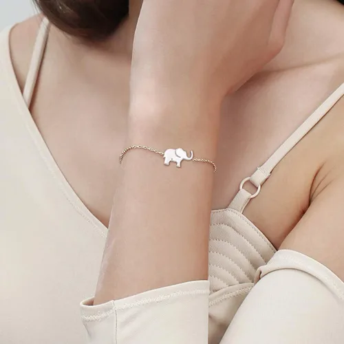 Miniatura 4 de FANCIME Lucky Elephant Bracelet 925 Sterling Silver High Polished Mini Small Elephant Charm Family Link Bracelet Jewelry Birthday Gifts For Women
