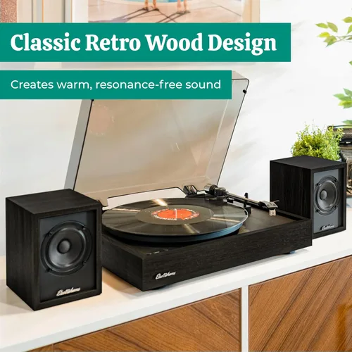 Miniatura 5 de Electrohome Huntley - Altavoces alimentados para estantería con amplificador integrado y controladores de 3 pulgadas para tocadiscos, TV, PC y Negro