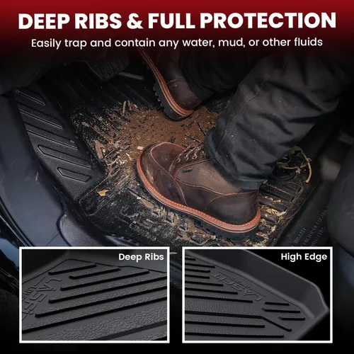 Miniatura 4 de LASFIT Alfombrillas de piso para Toyota Tacoma 2008-2011 Cabina de Acceso Transmisión Automática, Forro de Piso de Ajuste Personalizado para Todo