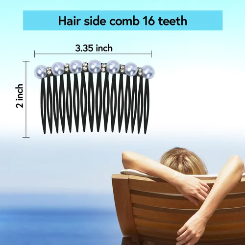 Miniatura 6 de Peines laterales con diamantes de imitación para mujer, peine de flequillo, pinzas para el cabello, accesorios para el cabello, peine decorativo