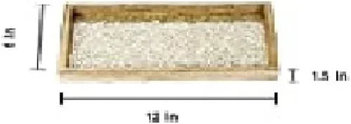Miniatura 5 de nu steel Bandeja de mosaico para encimera de baño de lujo, soporte para toalla de mano de invitados, reloj, aretes, cepillo de maquillaje, vidrio