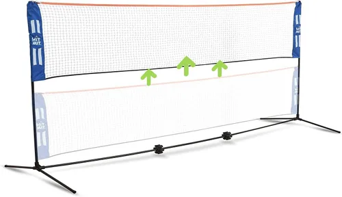 Miniatura 10 de JOOLA HIT MIT - Juego de red de bádminton portátil de altura ajustable - Red multideporte de competición para interior o exterior para jugar Azul