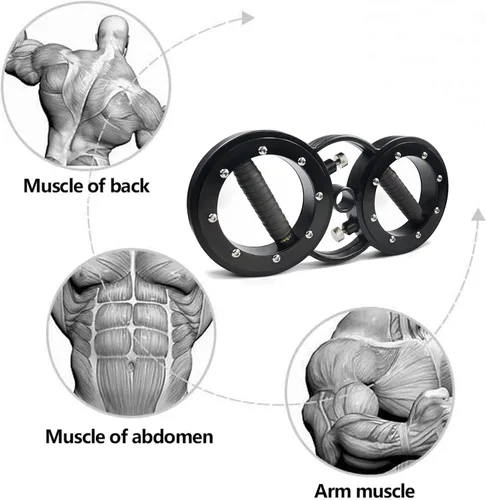 Miniatura 7 de FIITY Máquina Rotadora Ajustable de Resistencia de 18 Libras para Entrenamiento de Fuerza del Cuerpo Superior, Agarres Giratorios de 360 Grados