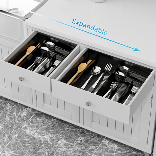 Miniatura 2 de JANE EYRE Organizador de Cajón de Utensilios - Bandeja Expandible para Cubiertos, Divisor de Almacenamiento de Cubiertos/Vajilla para Cocina, Diseño