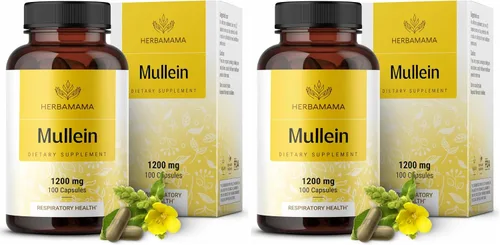 Miniatura 11 de HERBAMAMA Cápsulas de Hoja de Gordolobo - 1200mg de Extracto de Hoja de Gordolobo para Apoyo a la Desintoxicación Pulmonar - Suplemento Respiratorio