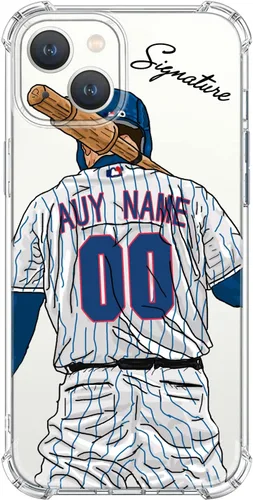 Miniatura 24 de Funda de béisbol transparente con nombre y número personalizados para iPhone 17 Air 16 15 Pro Max 14 13 Mini 12 11 Xs Xr SE3 8 7 6 Plus, con 4