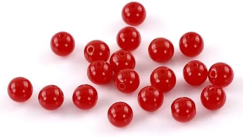 Miniatura 3 de 900 Cuentas Redondas de Acrílico Rojo de 8 mm de Diámetro con Agujero de 1,5 mm