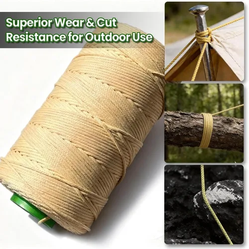 Miniatura 4 de 9KM DWLIFE Cuerda de cometa de Kevlar, 150 libras, 1000 pies, línea de Kevlar trenzada, baja elasticidad, alta resistencia, resistente, cable
