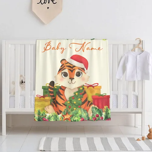 Miniatura 28 de Mantas de bebé personalizadas con diseño de animales, manta personalizada con nombre para niños y niñas, manta de bebé personalizada, regalos