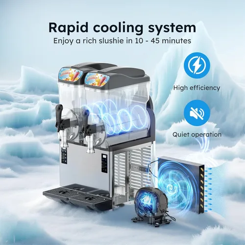Miniatura 2 de Máquina Comercial de Margarita y Granizado Mojgar de 30L 8 Gal, 1100W 110V, batidora de bebidas heladas para bar, máquina eléctrica grande