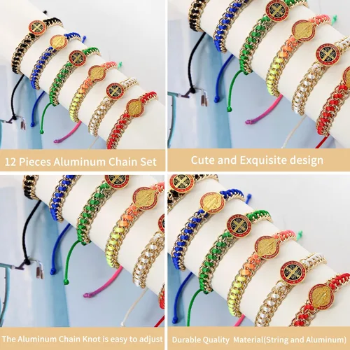 Miniatura 2 de Pulseras de rosario de 612 piezas de Virgen María, San Benito y San Judas Tadeo, regalo para mujeres, hombres, niños pequeños y niñas, cristal