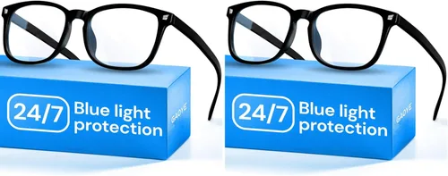Miniatura 20 de Gaoye - Gafas de luz azul para computadora y juegos - Lentes anti rayos UV, resistentes a los arañazos y ajuste cómodo 2 negro y gris transparente