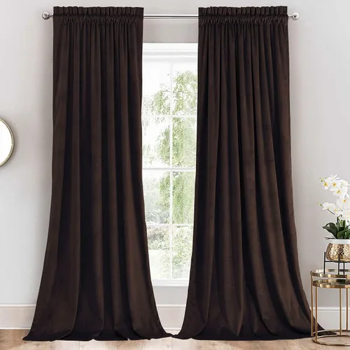 Miniatura 8 de Royal Hotel Bedding Paneles de cortinas opacas de terciopelo con bolsillo superior para cortinero, peso pesado, paneles sólidos de terciopelo suave