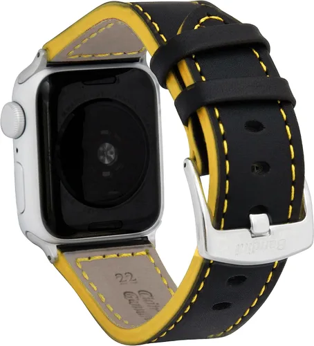Miniatura 32 de Bandini Correa de cuero para hombre para Apple Watch de 1.732 in 1.772 in 1.654 in 1.614 in 1.575 in 1.496 in 1.929 in y Ultra, correa de iWatch