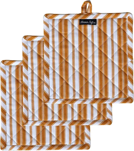 Miniatura 40 de AMOUR INFINI Juego de 2 soportes para ollas de algodón resistentes al calor, antideslizantes de 8 x 8 pulgadas, almohadillas calientes para cocina