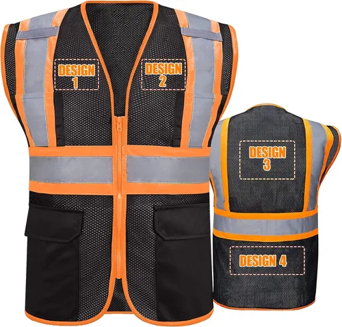 Miniatura 42 de Chalecos de seguridad con logotipo personalizado (S, M, L, XL, 2XL, 3XL, 4XL) Chalecos de seguridad reflectantes de alta visibilidad Clase 2