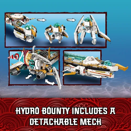 Miniatura 3 de LEGO NINJAGO - Juego de construcción Hydro Bounty, 71756 juguete submarino con minifiguras Kai y NYA, juguetes ninja, regalos, regalos para niños