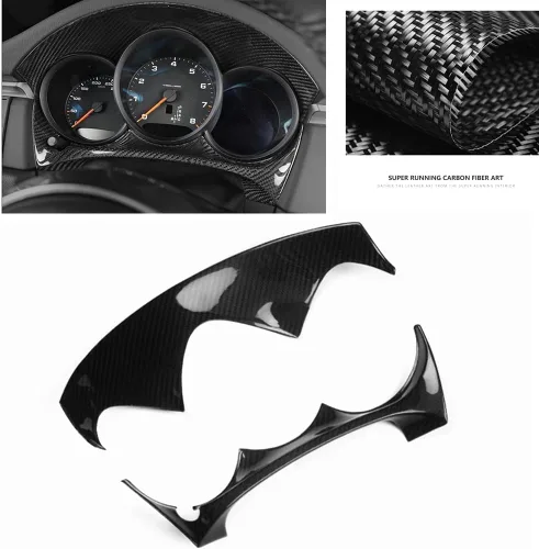 Miniatura 7 de Para 2015 2016 2017-2023 Porsche Macan Fibra de Carbono Panel de Instrumentos Cubierta Trim