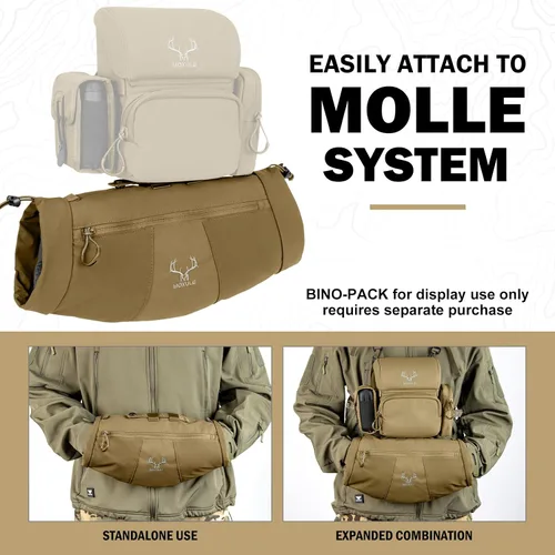 Miniatura 5 de MOXULE Manopla Calentadora de Caza: Bolsa de Manos de Forro Polar Aislada y Portátil para Cintura, Equipo al Aire Libre para Clima Frío para Marrón