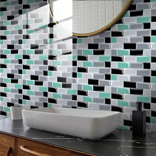 Miniatura 6 de Adhesivos para azulejos decorativos para azulejos de despegar y pegar, despegar y pegar, lámina de azulejos ignífugos, azulejos de cocina, baño, 10