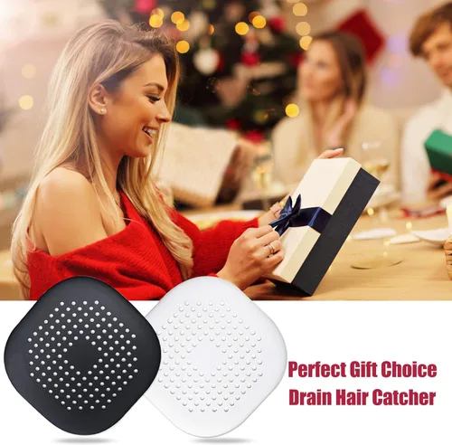Miniatura 7 de Recolector de cabello cuadrado con ventosas para desagüe, tapón de silicona para ducha, fácil de instalar para baño, tina y cocina, 2