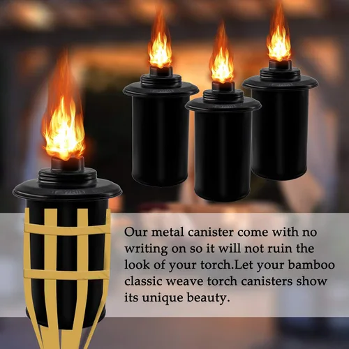 Miniatura 7 de Recipientes de repuesto para antorchas, linternas recargables de bambú para linterna, repuesto para patio, terraza, jardín, fiesta, paisaje