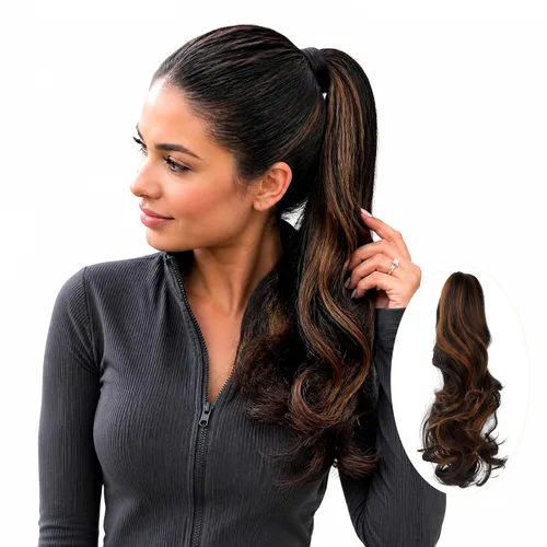 Miniatura 10 de Colas de caballo con clip para mujer, extensión de cola de caballo rizada de 18 pulgadas, 20 pulgadas, extensiones de cabello ondulado, color rubio