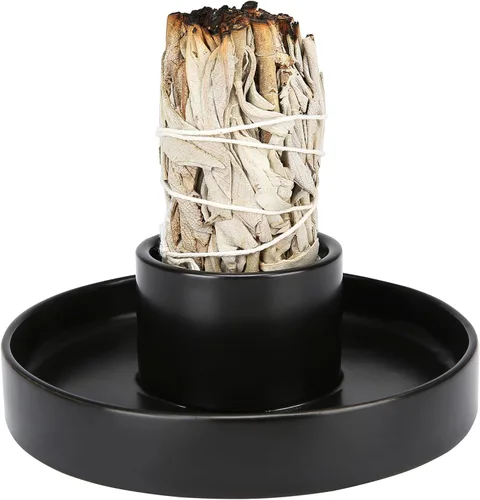 Soporte para salvia, quemador de salvia blanca, soporte para salvia para quemar, cuenco para sahumerio, soporte para varitas de salvia, soporte para