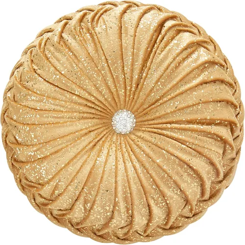 Miniatura 12 de EUCIOR Almohadas Decorativas Doradas, Almohada Circular, Almohadas Decorativas Plisadas de Calabaza Hechas a Mano, Almohadas Doradas, Almohadas