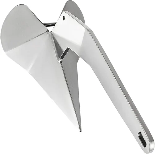 Miniatura 2 de ISURE MARINE Ancla triangular resistente de acero inoxidable estilo delta/ala para barco, 11 libras, 13 libras, 16 libras, 17.5 libras, 22 libras