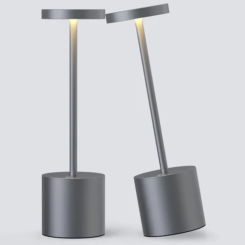 Miniatura 13 de Pack de 2 lámparas de mesa inalámbricas, lámpara de escritorio recargable con batería LED de 5000 mAh, metálica, USB, portátil, lámpara de mesa