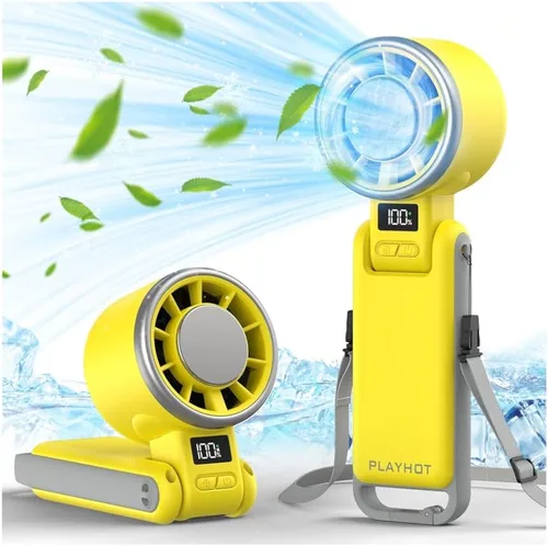 Miniatura 8 de PlayHot Ventilador Portátil de Mano Mejorado con Enfriamiento de Hielo de 60°F, Hasta 12Hrs de Funcionamiento, Ventiladores de Mano Portátiles de 5
