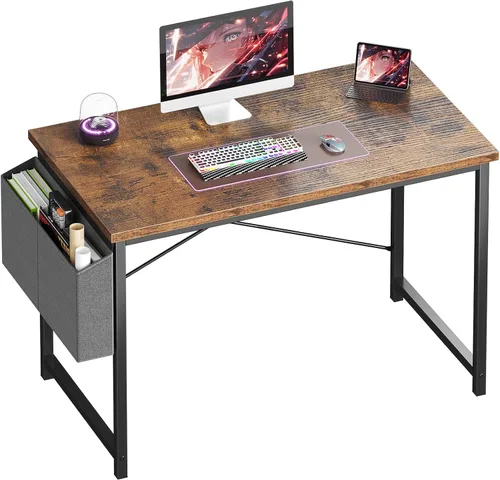 Miniatura 20 de OLIXIS Escritorio de computadora de 44 pulgadas, escritorios de oficina en casa para espacios pequeños, mesa de estudio, escritura, trabajo