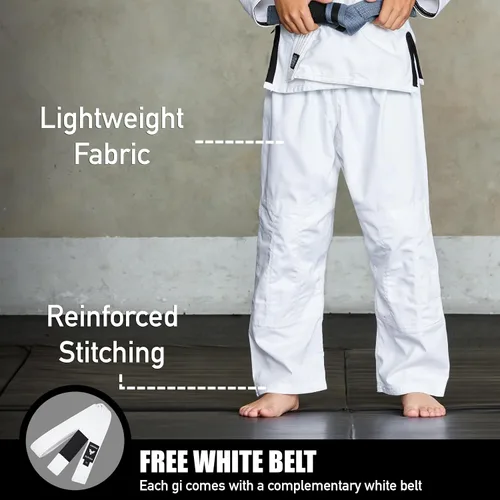 Miniatura 3 de Elite Sports Kids BJJ GI - Kimono brasileño Jiujitsu Gi con tela preencogida y cinturón, para niños y jóvenes, aprobado por la IBJJF
