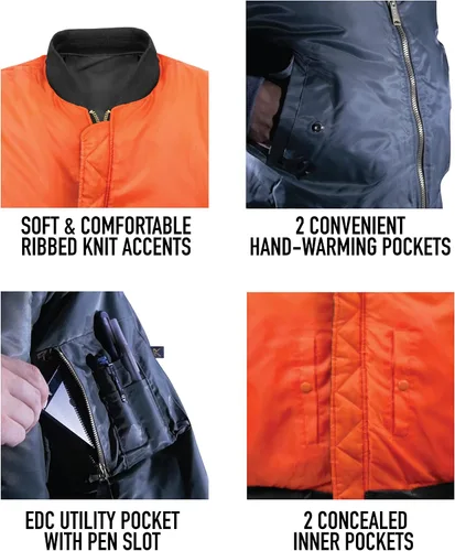 Miniatura 6 de Rothco MA-1 Flight Jacket Iconic Bomber Style Cold Weather Coat Windbreaker