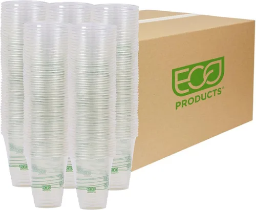 Miniatura 16 de ECO PRODUCTS GreenStripe - Vasos fríos transparentes de 9 onzas, vasos desechables de ácido poliláctico (PLA) a base de plantas para agua, jugo