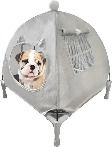 Miniatura 8 de Pozico Cama elevada para mascotas con malla transpirable para gatos y perros pequeños, cuna refrescante elevada para cachorros y gatitos, 18.9 x