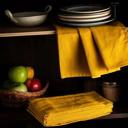 Miniatura 2 de Toallas de cocina de algodón clásico amarillo mostaza, para secar pintura en aerosol, sublimación, bordado, costura de 18 x 28 pulgadas, sin