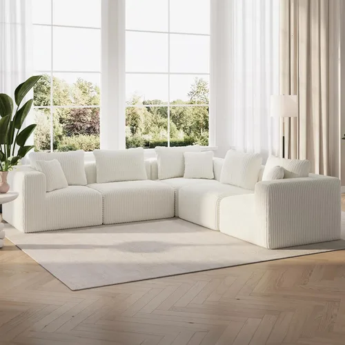 Miniatura 27 de Novilla 141" Sofá seccional modular, sofá seccional moderno en forma de nube con soporte Smarts Coil™, sofá sin huesos en forma de U para sala