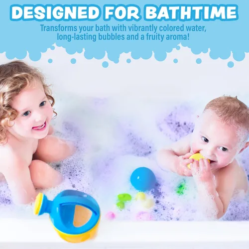 Miniatura 2 de Tub Works® Baño de Burbujas Mágico para Niños, Paquete Variado de 12 Crea Agua Colorida y Toneladas de Burbujas de Espuma para el Baño No Tóxico