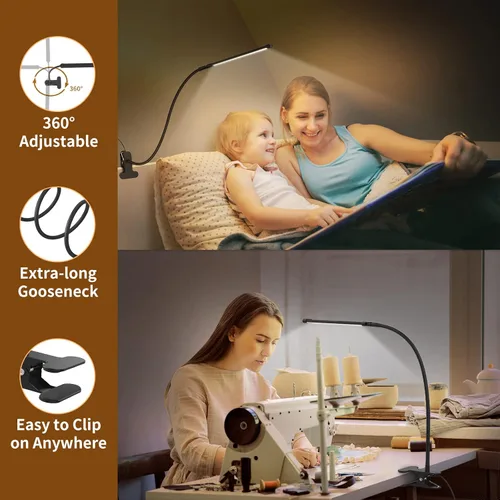 Miniatura 4 de iZELL Luz de Libro, Luz de Lectura LED con Clip [3 Modos de Color y 10 Niveles de Brillo] Lámpara de Libro Flexible de Cuello de Ganso para Niños