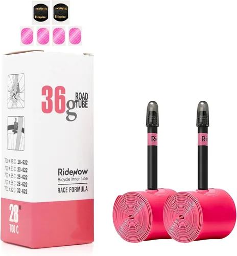 Paquete de 2 tubos interiores Ridenow de TPU ultraligeros 700 x 18-32c/32-47c con válvulas Presta de 1.772 in/2.559 in/3.346 in para bicicleta de