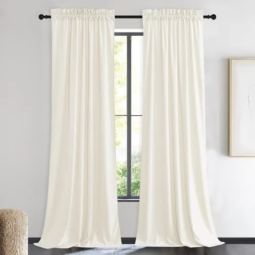 Miniatura 106 de NICETOWN Cortinas opacas de terciopelo extralargas negras de 120 pulgadas de largo para telón de fondo, cortinas de terciopelo con aislamiento Serie