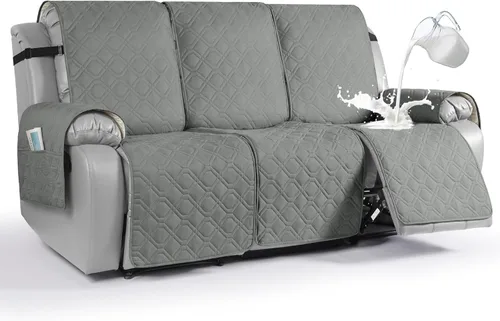 Miniatura 17 de VANSOFY Funda impermeable para sofá reclinable, lavable, funda para sofá reclinable de 1 pieza, protector de muebles con correas elásticas, bolsillo