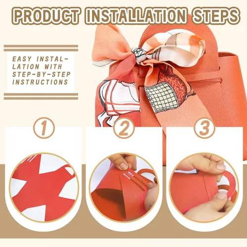 Miniatura 4 de LPEIEB Paquete de 12 Bolsas de Regalo Tipo Candy Bag de Cuero con Cinta, Bolsas de Regalo de Boda de PU con Asa de Cinta, Cajas de Favor de Fiesta