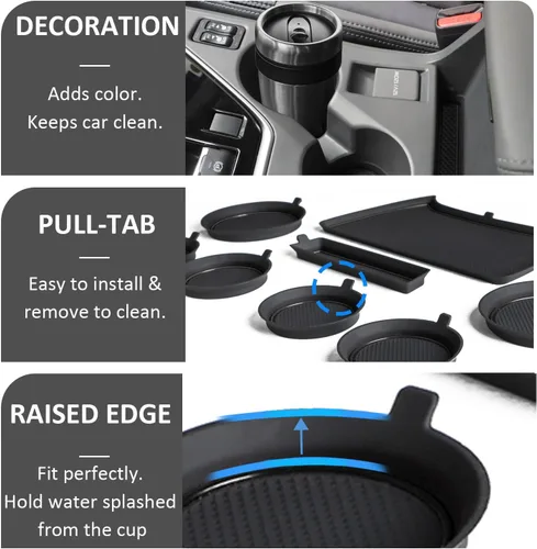 Miniatura 4 de Auovo Insertos para Portavasos Compatibles con Accesorios Subaru Crosstrek 2024 2025 2026 Impreza Accesorios para Auto Almohadillas de Portavasos