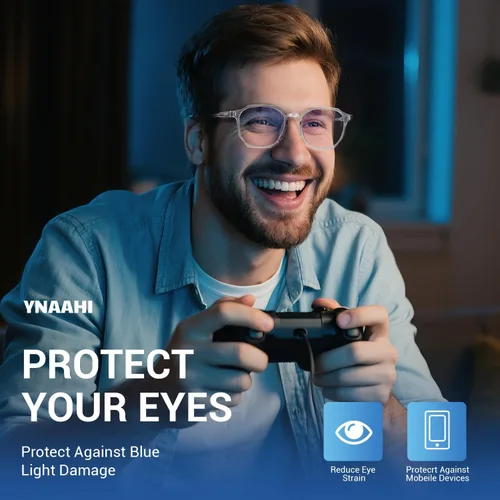 Miniatura 2 de Gafas de luz azul para hombres y mujeres, 99% bloqueador de luz azul, protección UV. Ideal para uso en computadora, juegos, lectura.