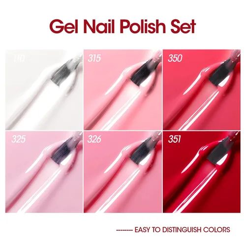 Miniatura 2 de Gellen - Juego de esmaltes de uñas de gel en 6 colores bonitos de la serie pastel, suaves, para decoración de uñas y manicura en casa de larga