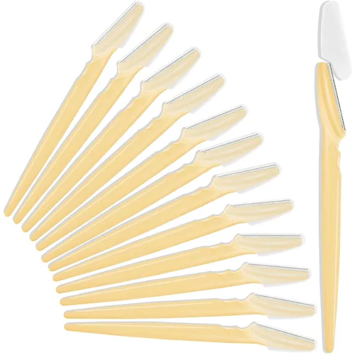 Miniatura 8 de HFATMOS 12 maquinillas de afeitar para cejas, multiusos, herramientas exfoliantes de dermaplaning, afeitadora de cejas con cubierta protectora