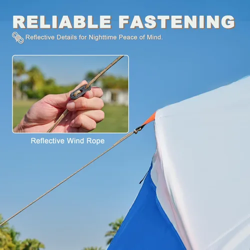 Miniatura 6 de uniHimal Tents for Camping, Waterproof 10 Person Family Tent with Double Layer & 4 Large Mesh Windows, Weather Resistant Easy Setup 2 Room Big Tent